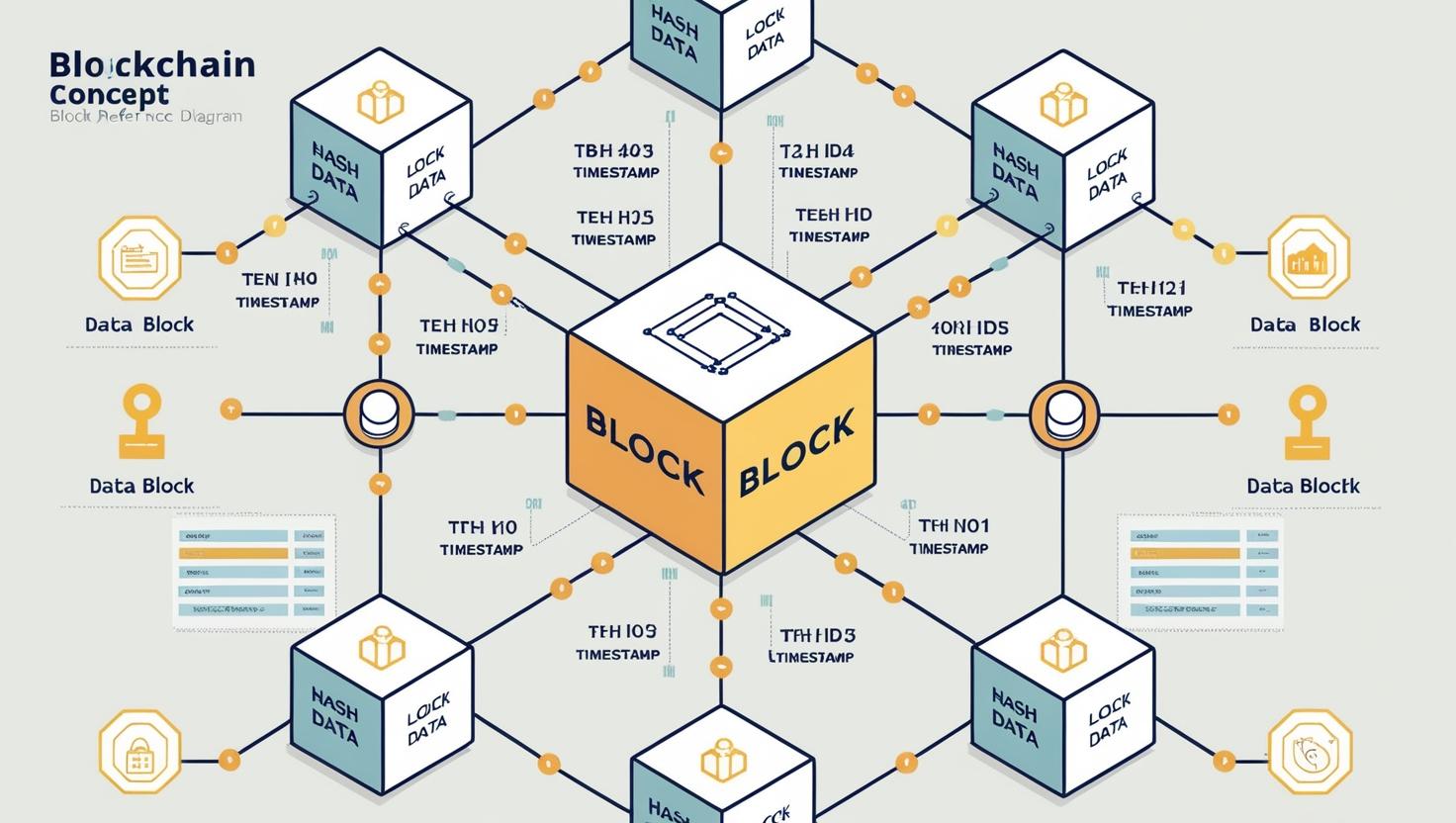 区块链概念示意图：区块链接