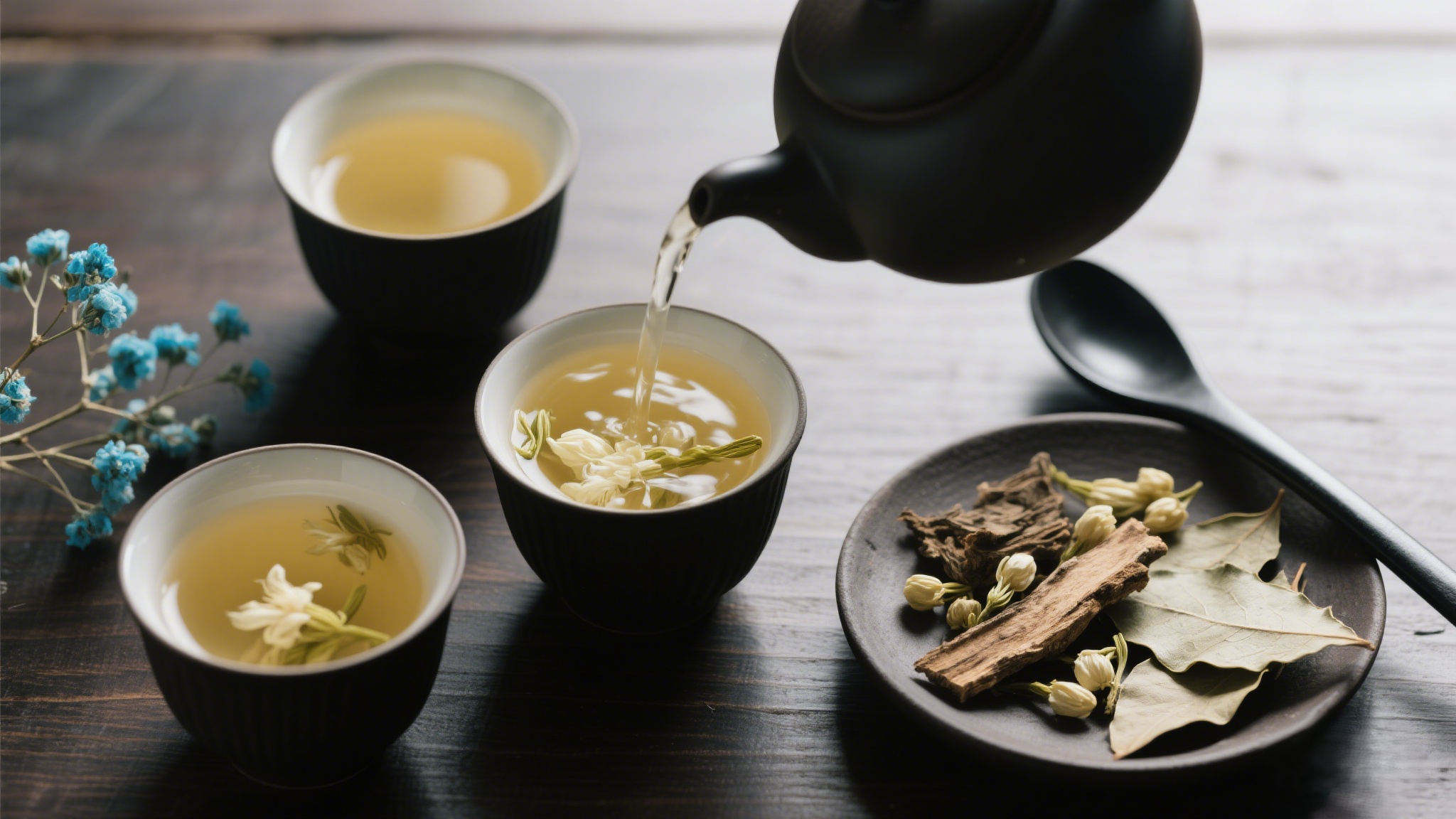 杜仲茉莉花茶 特写