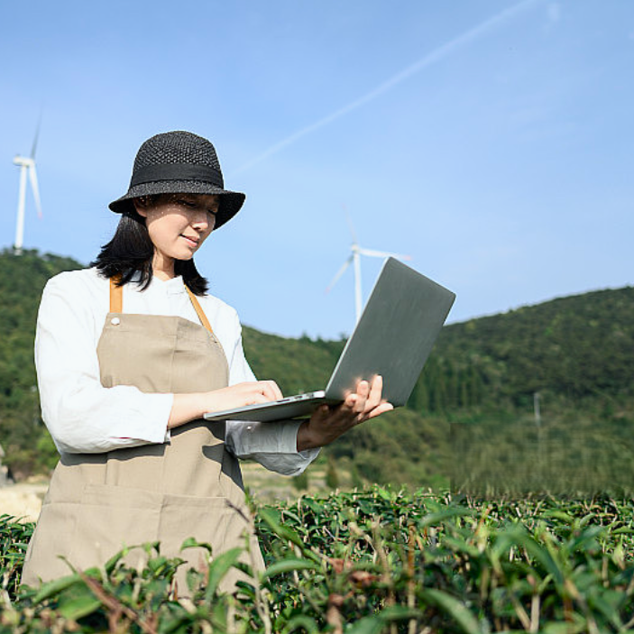 合作农户的淳朴笑脸